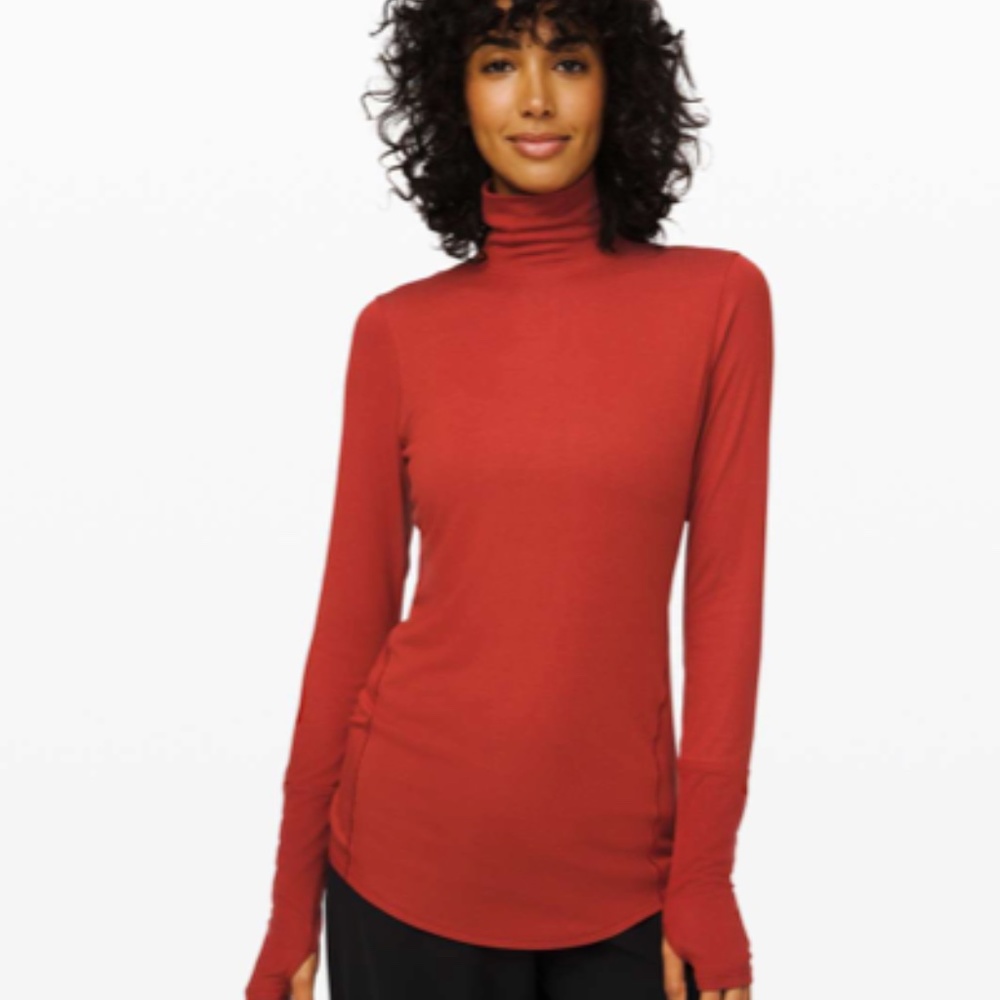 Lululemon Full Day Ahead Turtleneck, Magma XS - EUC